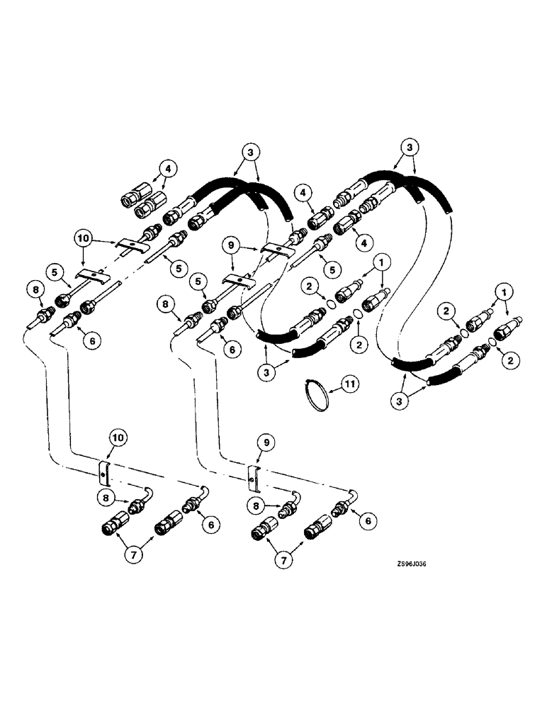 Схема запчастей Case IH 2350 - (3-38) - AUXILIARY HYDRAULIC SYSTEM 