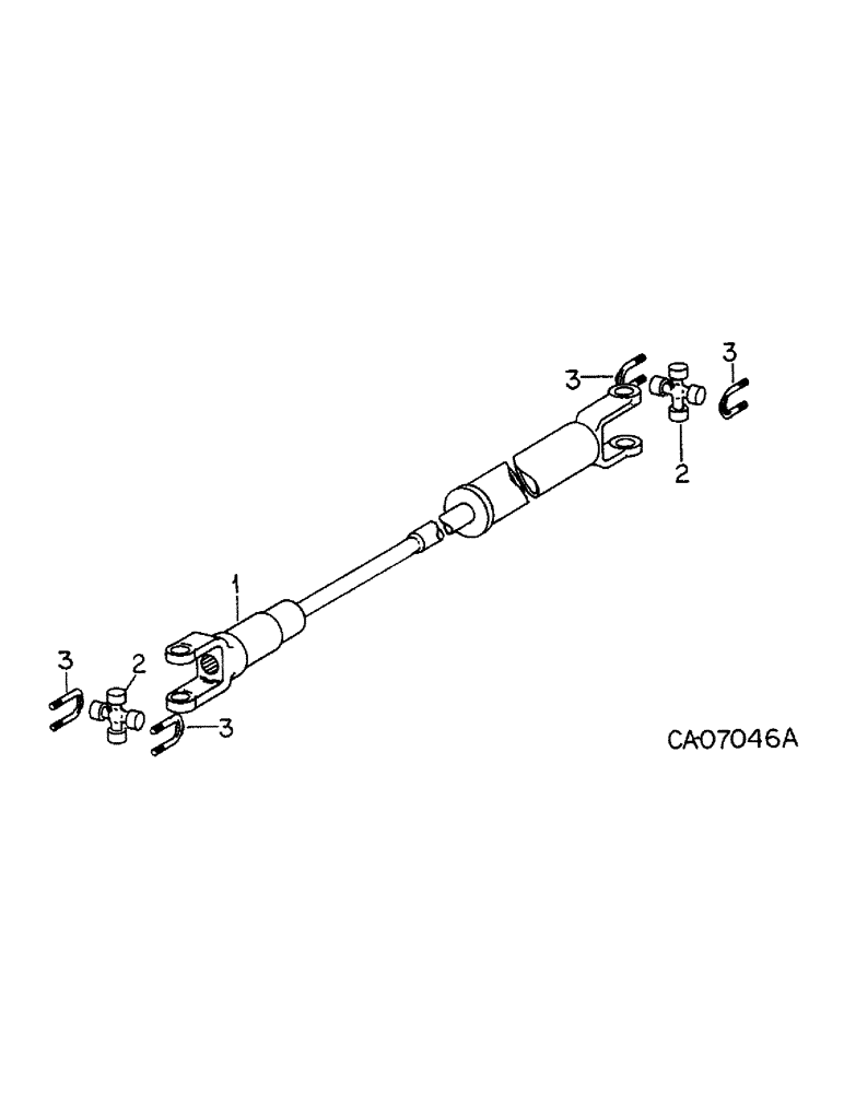 Схема запчастей Case IH 1486 - (07-60) - DRIVE TRAIN, DRIVE SHAFT, TRACTORS WITH ALL WHEEL DRIVE (04) - Drive Train