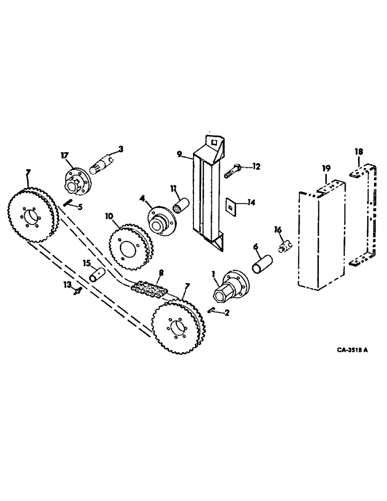 Схема запчастей Case IH 915 - (21-14) - THRESHING CYLINDER AND CONCAVE, CYLINDER CHAIN DRIVE, MECHANICAL (14) - THRESHING