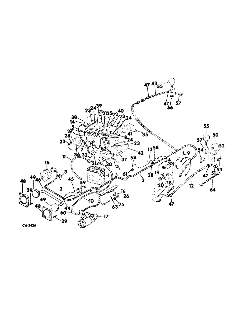 Схема запчастей Case IH 464 - (08-06) - ELECTRICAL, STARTING AND LIGHTING, CARBURETED ENGINE TRACTORS, WITH TRACTOR S/N 109150 AND BELOW (06) - ELECTRICAL