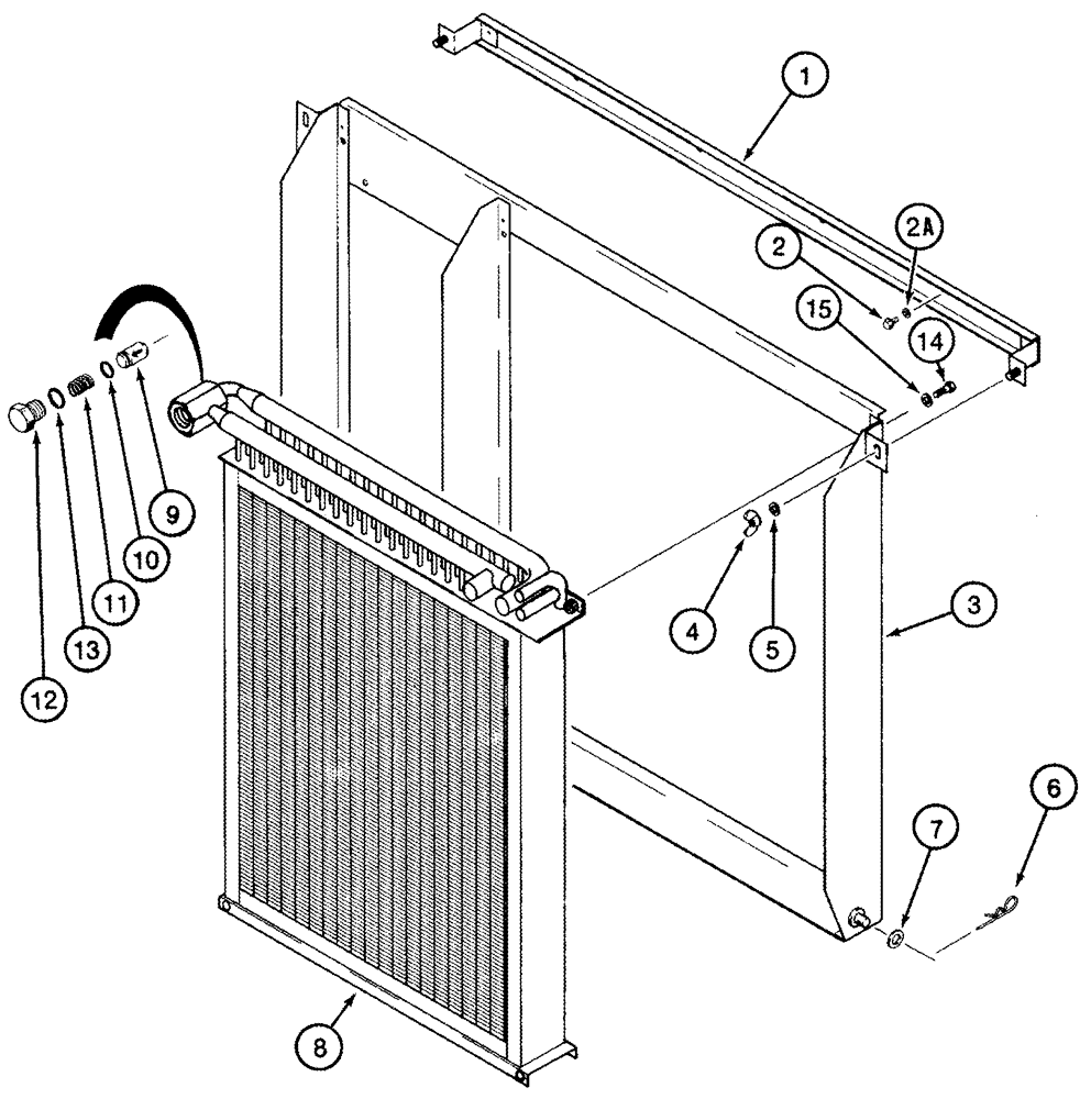 Схема запчастей Case IH 2555 - (06-02) - OIL COOLER MOUNTING (03) - POWER TRAIN