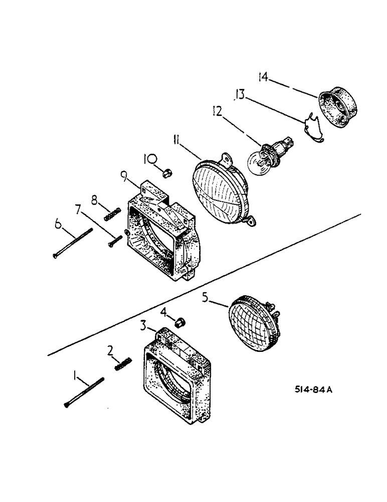 Схема запчастей Case IH 2500 - (08-21) - HEADLIGHT (06) - ELECTRICAL