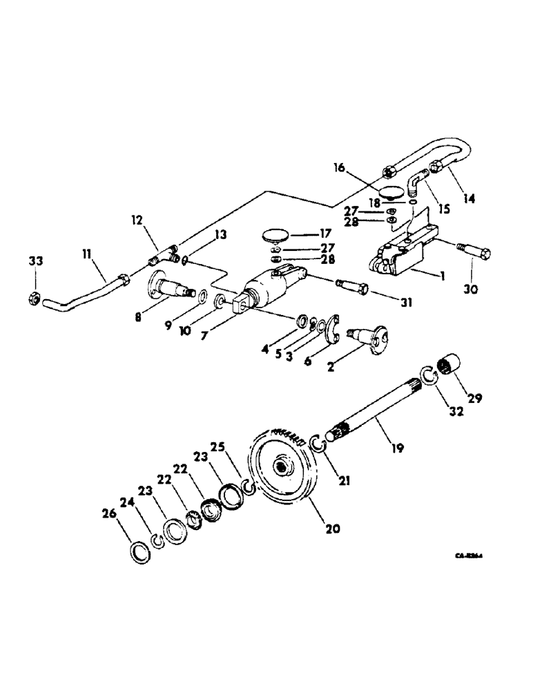 Схема запчастей Case IH 2400 - (07-08) - DRIVE TRAIN, HYDROSTATIC DRIVE GEAR, PTO SHAFT AND SERVO CYLINDER (04) - Drive Train