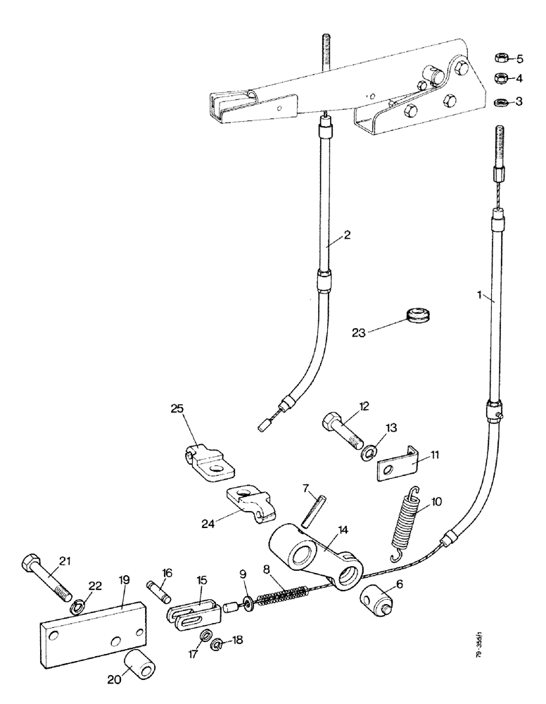 Схема запчастей Case IH 1490 - (J02-1) - LINKAGE FOR HAND BRAKE, LOW PROFILE, HIGH PLATFORM, CAB MODEL (5.1) - BRAKES