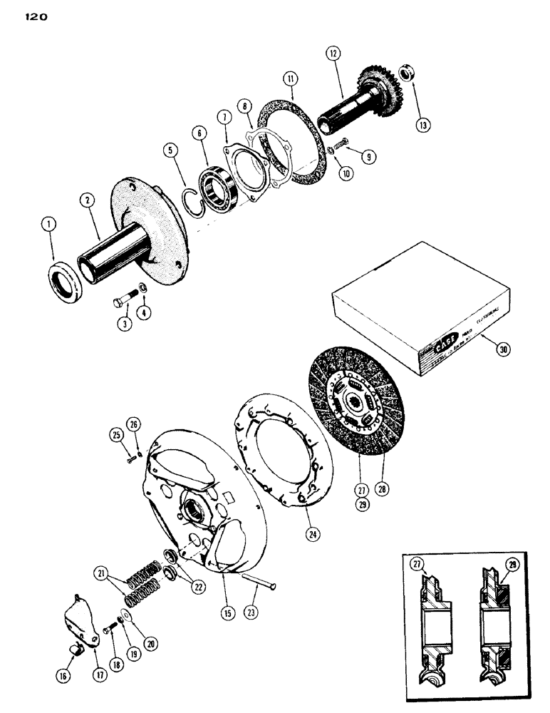 Схема запчастей Case IH 430 - (120) - HYDRAULIC PUMP DRIVE, STANDARD CLUTCH ASSEMBLY (08) - HYDRAULICS