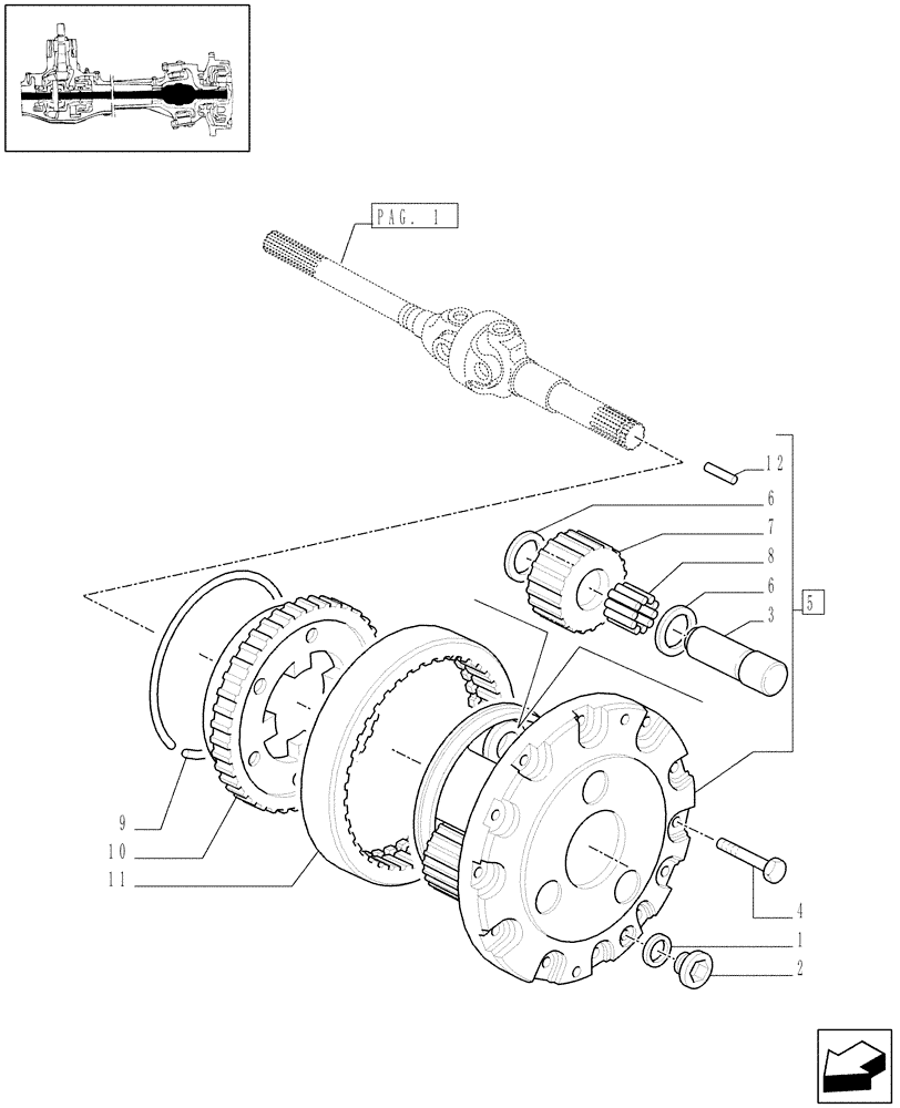 Схема запчастей Case IH JX1070C - (1.40.6/10[02]) - (VAR.326/2) STANDARD FRONT AXLE W/ ELECTROHYDR. DIFF. LOCK, L/ BRAKES (30KM/H) (04) - FRONT AXLE & STEERING