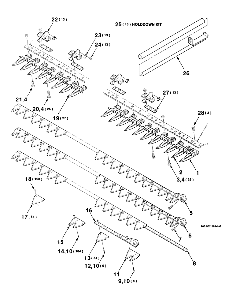 Схема запчастей Case IH 8370 - (3-06) - SICKLE AND GUARD ASSEMBLIES, 14 FOOT (09) - CHASSIS