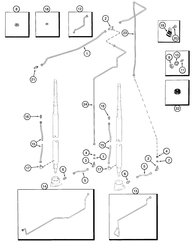 Схема запчастей Case IH 2155 - (9A-48) - DRUM GREASE SYSTEM (13) - PICKING SYSTEM