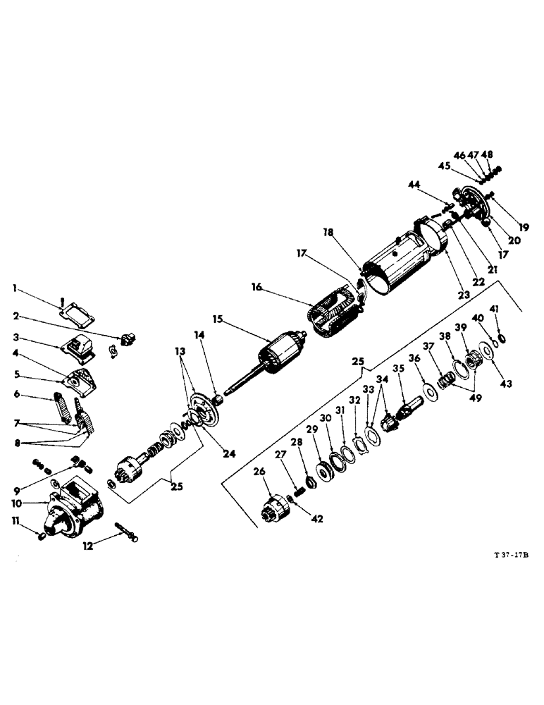 Схема запчастей Case IH 201 - (A-044) - STARTING MOTOR, 12 VOLT, LUCAS (55) - ELECTRICAL SYSTEMS