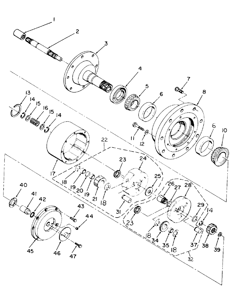 Схема запчастей Case IH 6000 - (6-14) - POWER WHEELS (06) - POWER TRAIN