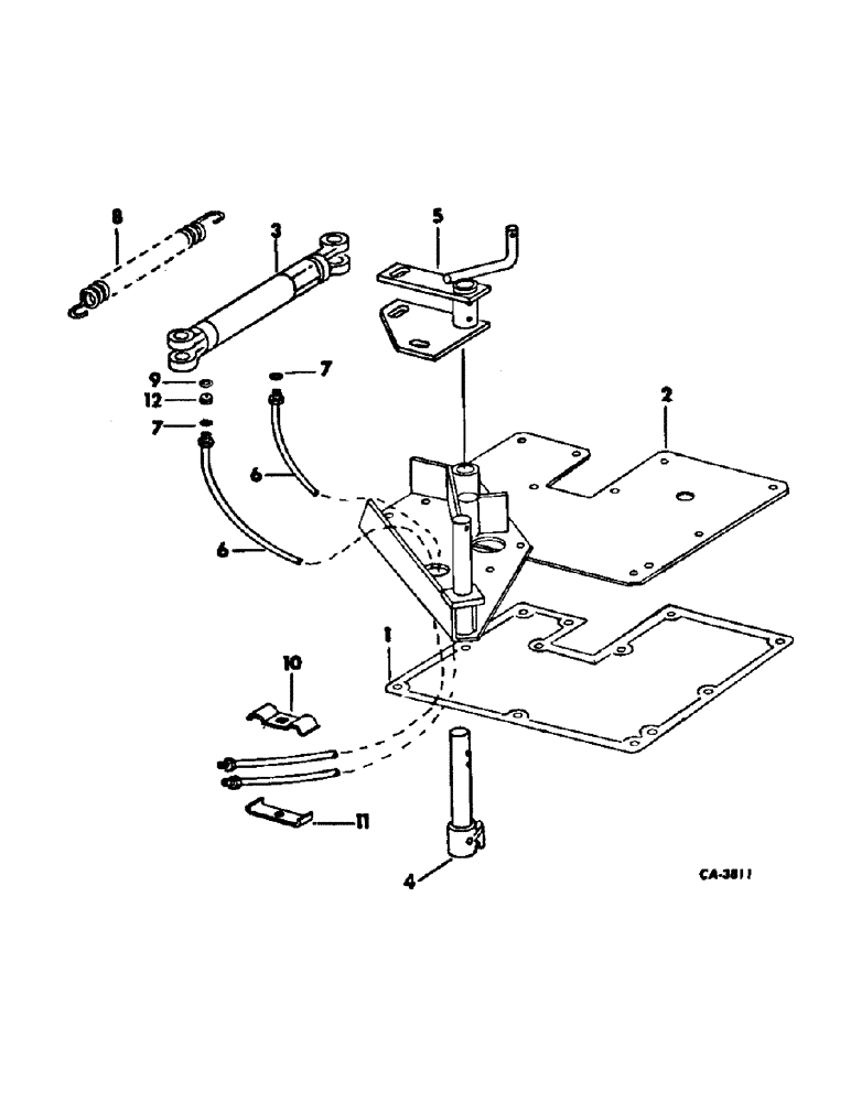 Схема запчастей Case IH 650 - (E-049) - HYDRAULIC REMOTE CONTROL ATTACHMENT, THREE SPEED REVERSE GEAR BOX (35) - HYDRAULIC SYSTEMS