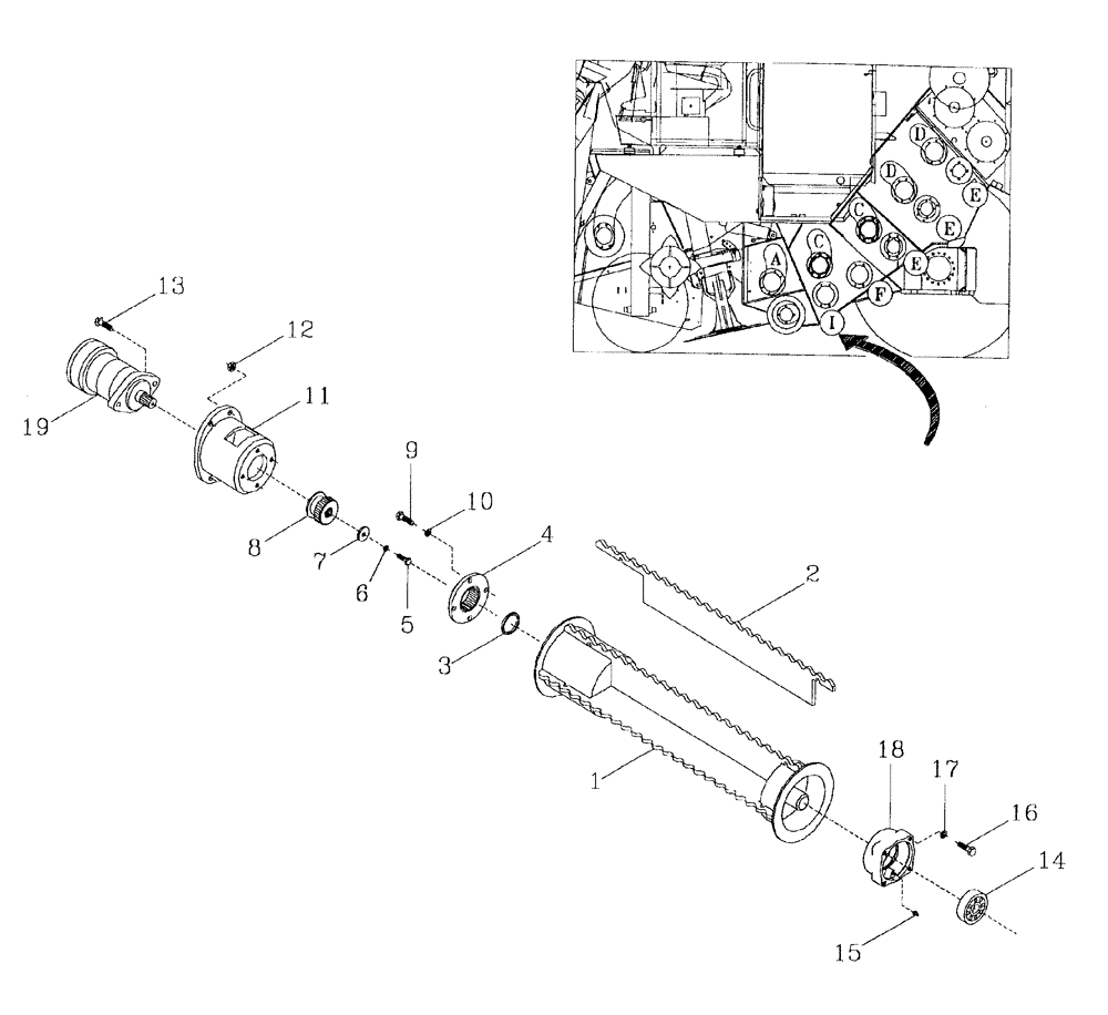 Схема запчастей Case IH 7700 - (A05[06]) - BOTTOM ROLLER {LOWER-I} Mainframe & Functioning Components