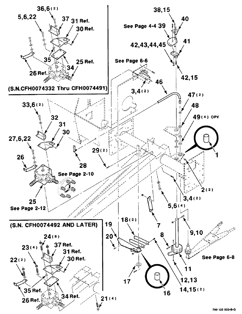 Схема запчастей Case IH 8465T - (6-04) - GEARBOX AND THREADER MOUNTING ASSEMBLIES (14) - BALE CHAMBER