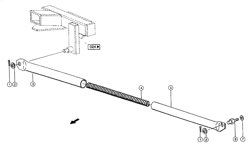 Схема запчастей Case IH 683 - (0008) - FLOATATION SPRING (58) - ATTACHMENTS/HEADERS