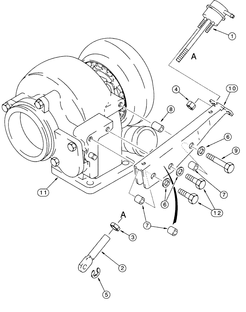 Схема запчастей Case IH 2555 - (02-13) - WASTEGATE ACTUATOR (01) - ENGINE