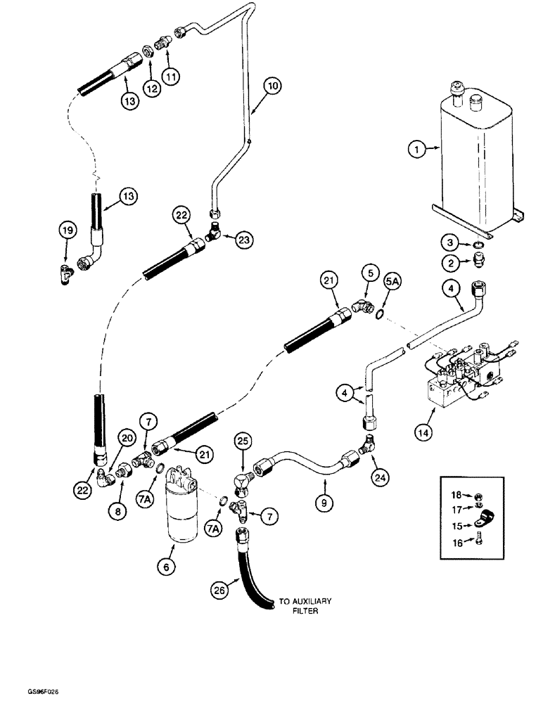 Схема запчастей Case IH 1800 - (8-89A) - BASKET MANIFOLD VALVE TO RESERVOIR SYSTEM, P.I.N. JJC133070 AND AFTER (07) - HYDRAULICS