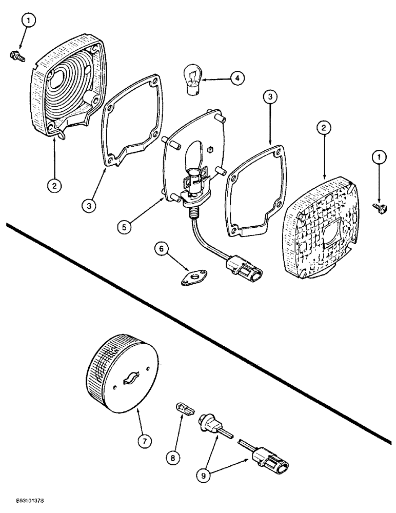 Схема запчастей Case IH 6100 - (4-4) - LAMPS (04) - ELECTRICAL SYSTEMS