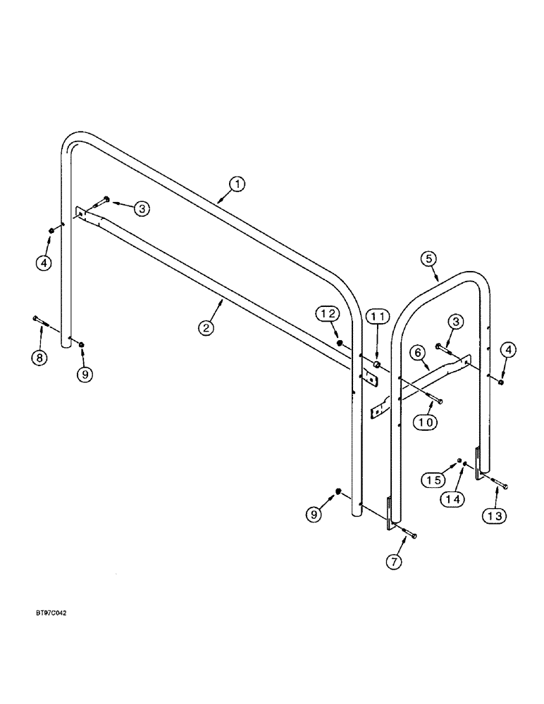 Схема запчастей Case IH 955 - (9C-05C) - PLATFORM HANDRAILS (09) - CHASSIS/ATTACHMENTS