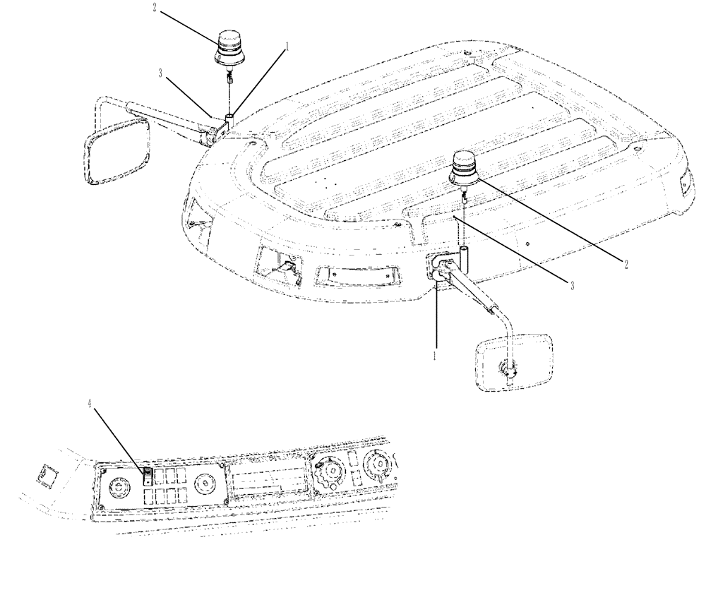 Схема запчастей Case IH TITAN 3020 - (08-021) - BEACAON LIGHT, DUAL (06) - ELECTRICAL