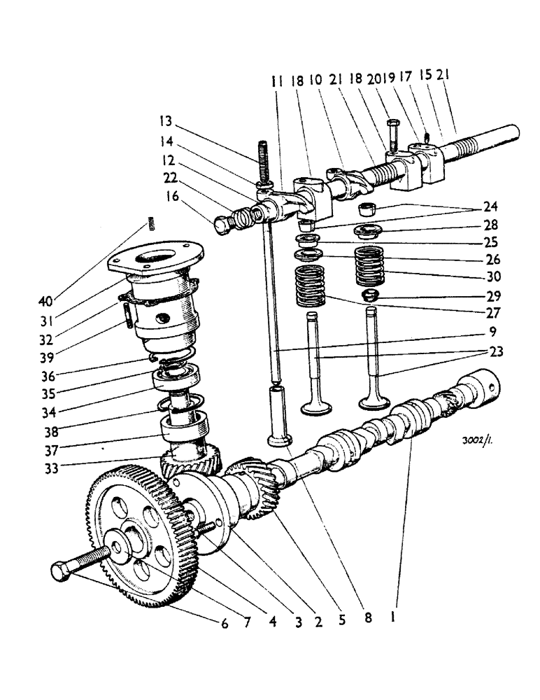 Схема запчастей Case IH 780 - (008) - CAMSHAFT, VALVE MECHANISM AND INJECTION PUMP DRIVE (01) - ENGINE