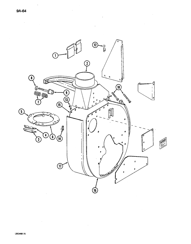 Схема запчастей Case IH 881 - (9A-064) - BLOWER HOUSING (12) - CHASSIS