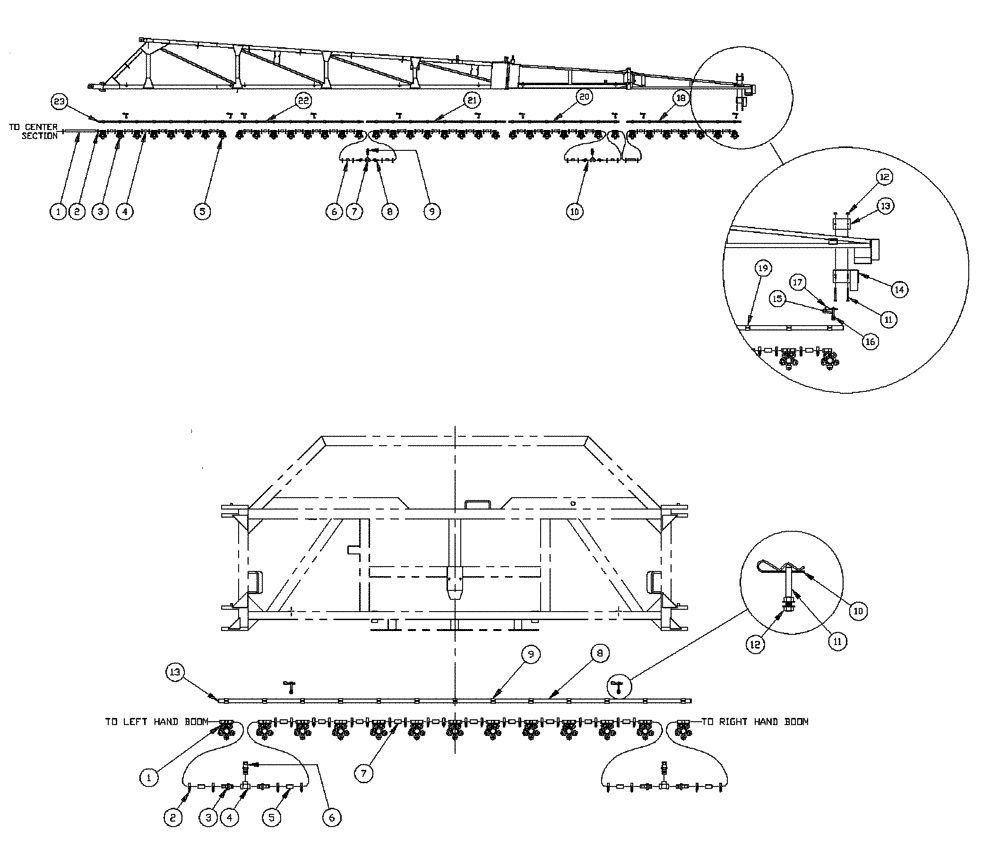 Схема запчастей Case IH PATRIOT 150 - (09-034) - 75 3-BOOM SHUTOFF - 10" ON CENTER - NOZZLES Liquid Plumbing