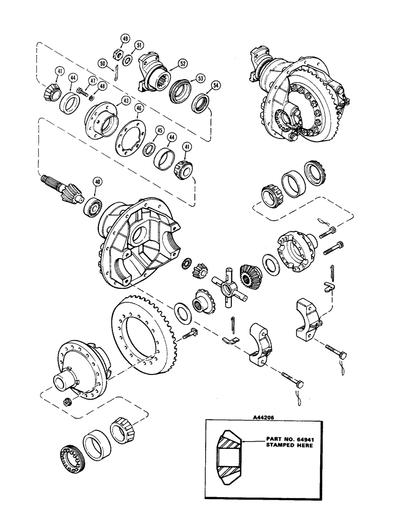 Схема запчастей Case IH 2470 - (113A) - FRONT AXLE DIFFERENTIAL CARRIER ASSEMBLY, CONVENTIONAL TYPE, USED PRIOR TO TRACTOR S/N 8692421 (05) - STEERING