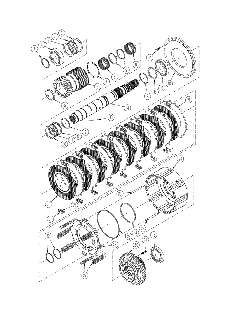 Схема запчастей Case IH STEIGER 335 - (06-33) - MANUAL SHIFT TRANSMISSION - INPUT SHAFT ASSEMBLY (06) - POWER TRAIN