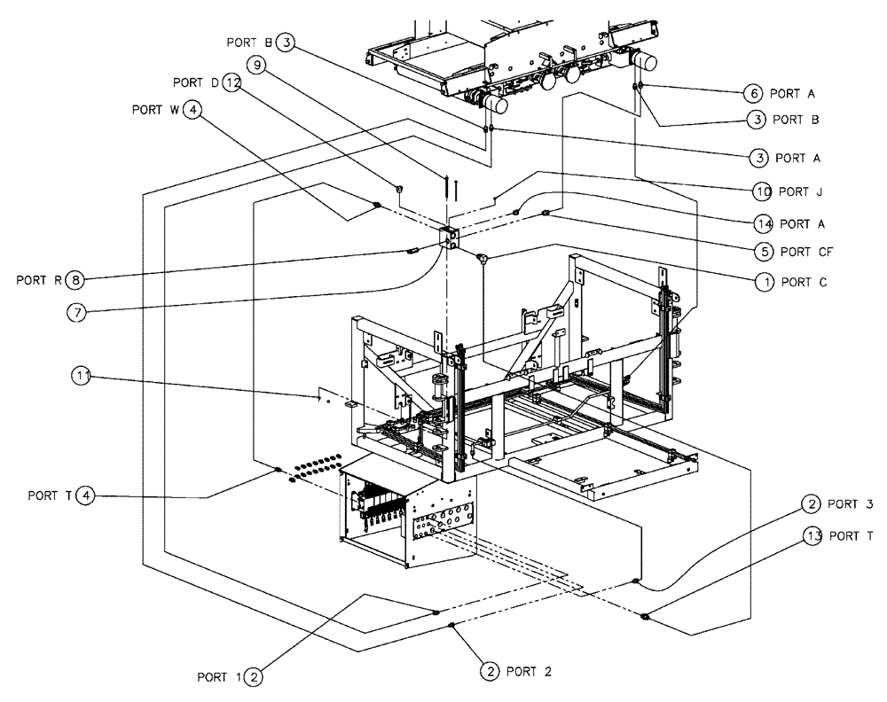 Схема запчастей Case IH 438 - (06-011) - HYDRAULIC GROUP, CONVEYORS Hydraulic Plumbing