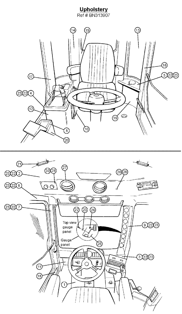 Схема запчастей Case IH 3210 - (01-011) - UPHOLSTERY Cab Interior