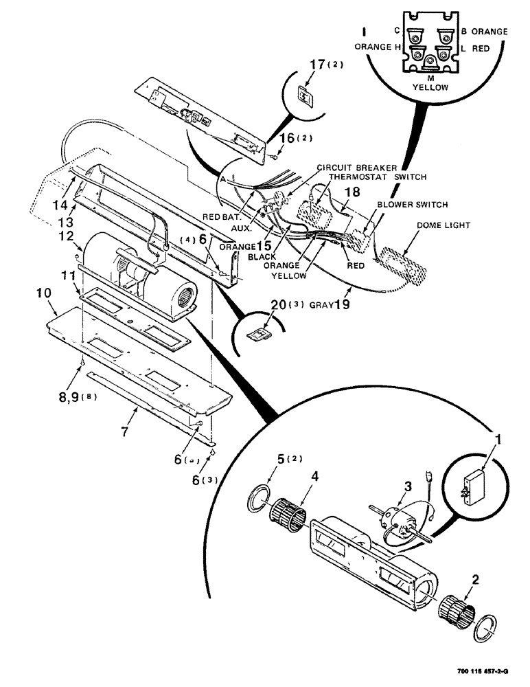 Схема запчастей Case IH 8850 - (04-14) - CAB BLOWER ASSEMBLY (04) - ELECTRICAL SYSTEMS