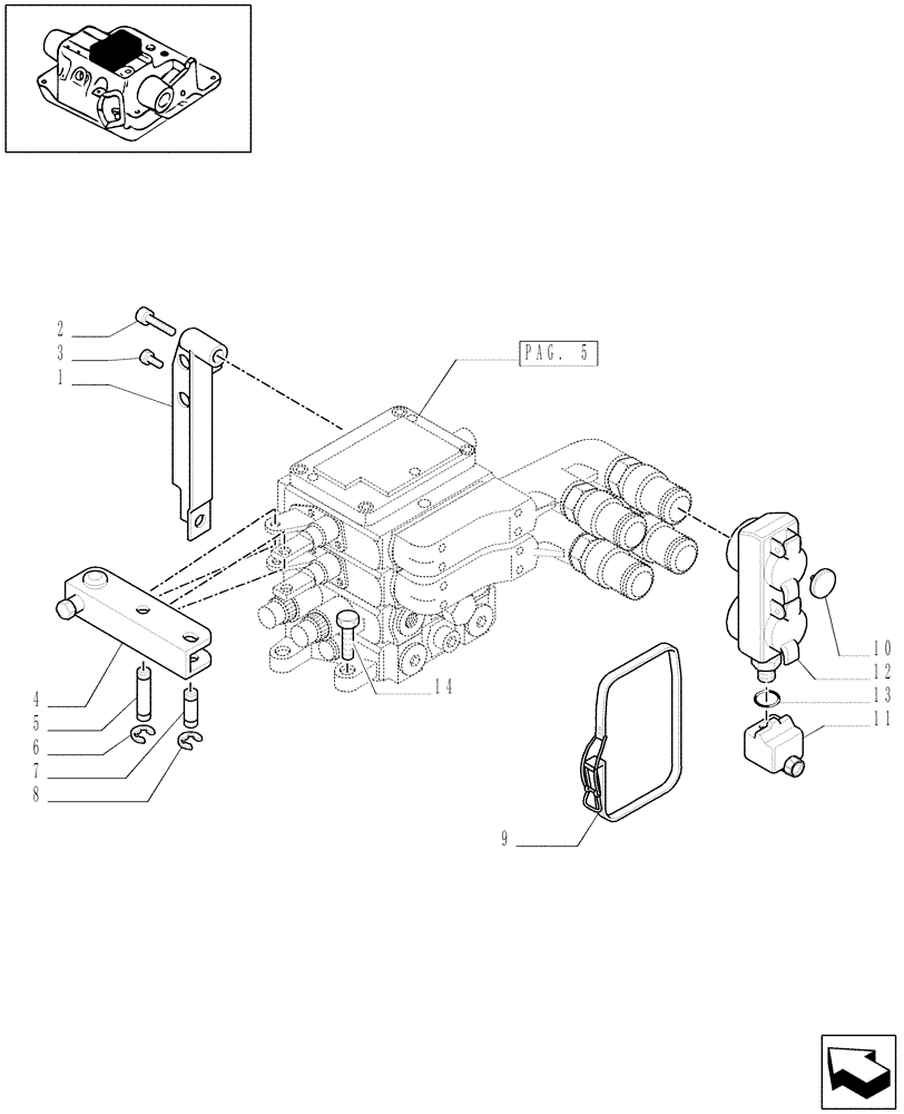 Схема запчастей Case IH MXU125 - (1.82.7/17[04]) - (VAR.352) 2 (EDC) CONTROL VALVES WITH TRAILER BRAKE VALVE AND ASSOCIATED PARTS - D5504 (07) - HYDRAULIC SYSTEM