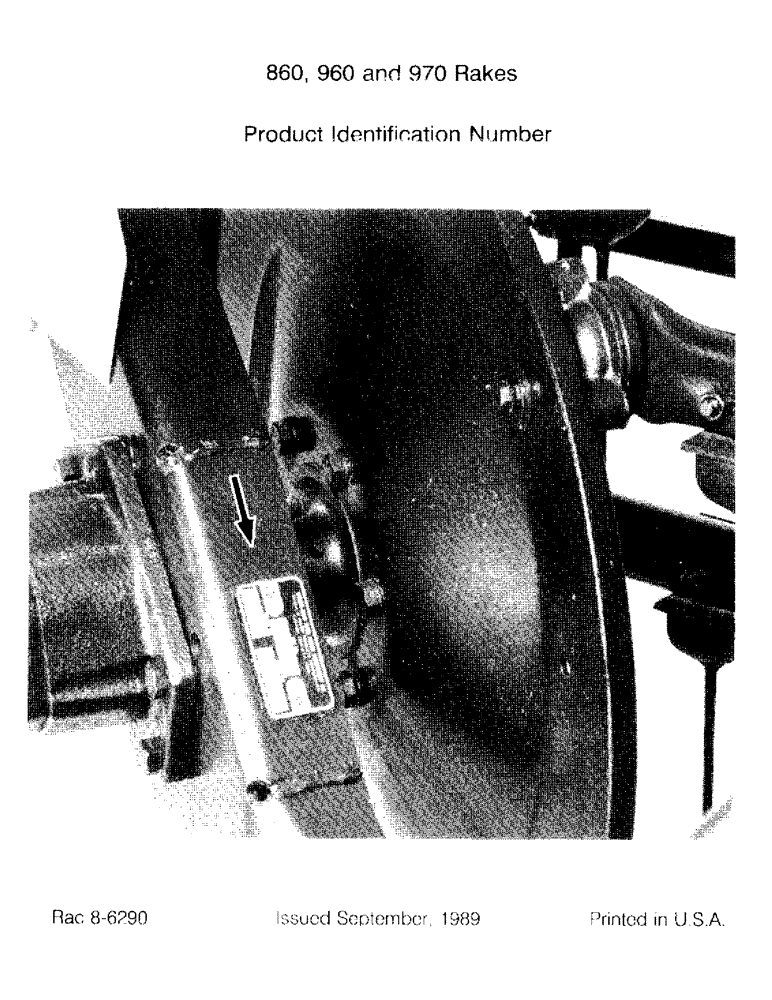 Схема запчастей Case IH 970 - (1-2) - PRODUCT IDENTIFICATION NUMBER (00) - PICTORIAL INDEX