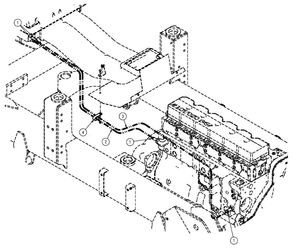 Схема запчастей Case IH FLX4010 - (02-024) - HOSE GROUP, HEATER (01) - ENGINE