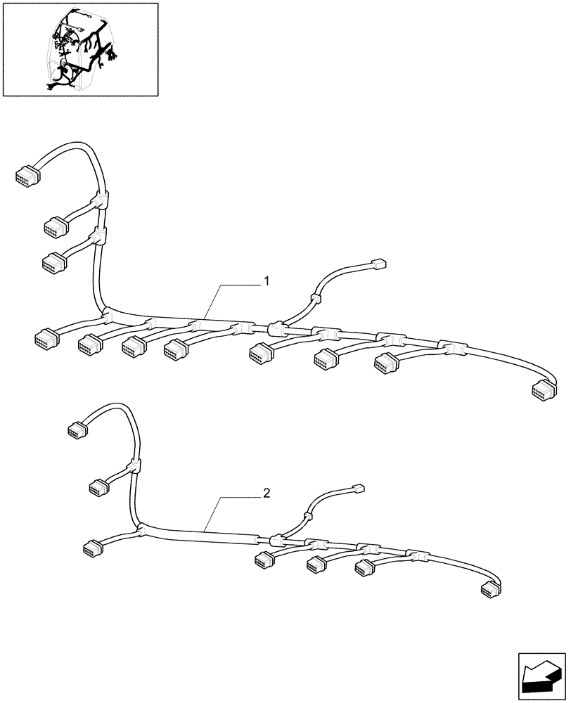 Схема запчастей Case IH MXU125 - (1.91.4[05]) - CONTROL PANEL CABLE - W/CAB (10) - OPERATORS PLATFORM/CAB