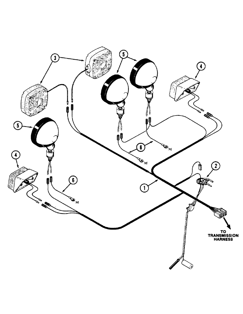 Схема запчастей Case IH 2090 - (4-086) - REAR LIGHT HARNESS, PRIOR TO P.I.N. 8841101 (04) - ELECTRICAL SYSTEMS