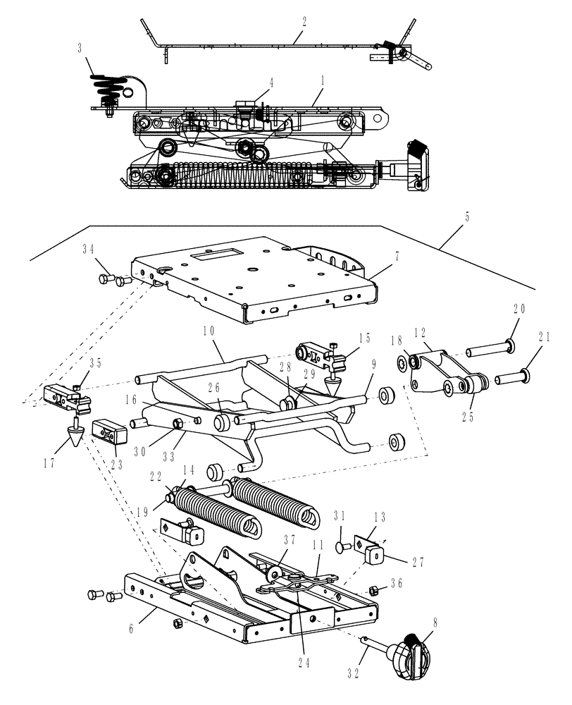 Схема запчастей Case IH DX45 - (10.03.01) - DELUXE SEAT - 86403798 (10) - OPERATORS PLATFORM/CAB