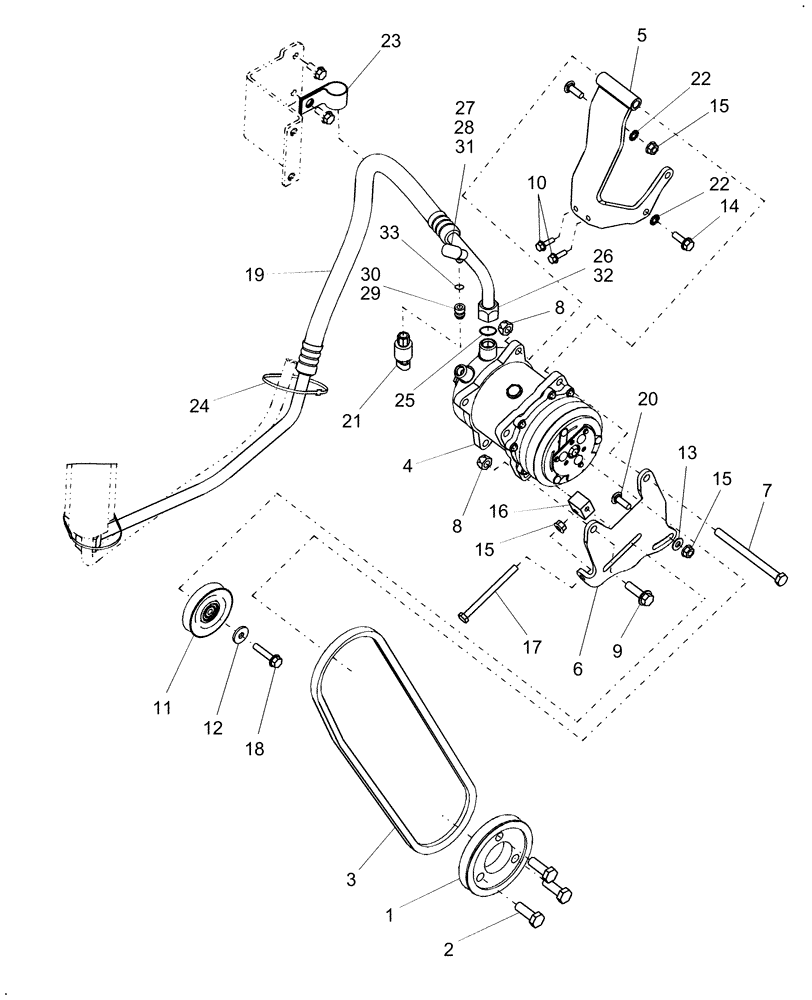 Схема запчастей Case IH DX40 - (10.16) - COMPRESSOR MOUNT (10) - OPERATORS PLATFORM/CAB