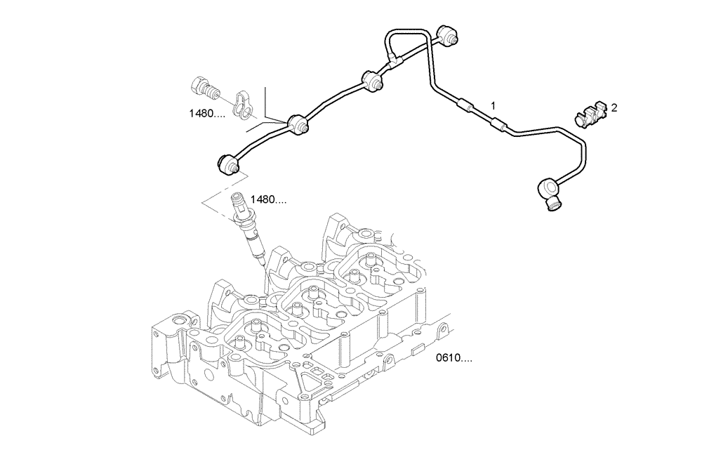 Схема запчастей Case IH F4BE0484F D606 - (2030.198) - FUEL LINES 