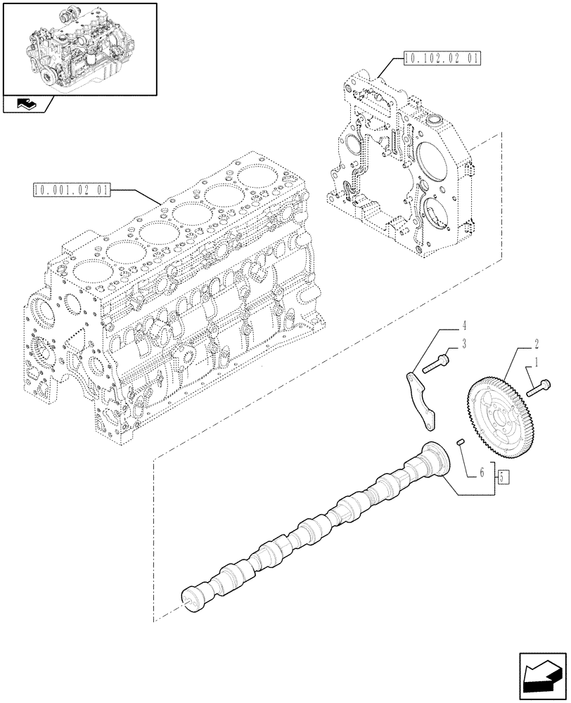 Схема запчастей Case IH F4HE9684D J103 - (10.106.01) - CAMSHAFT - TIMING CONTROL (2855002) 