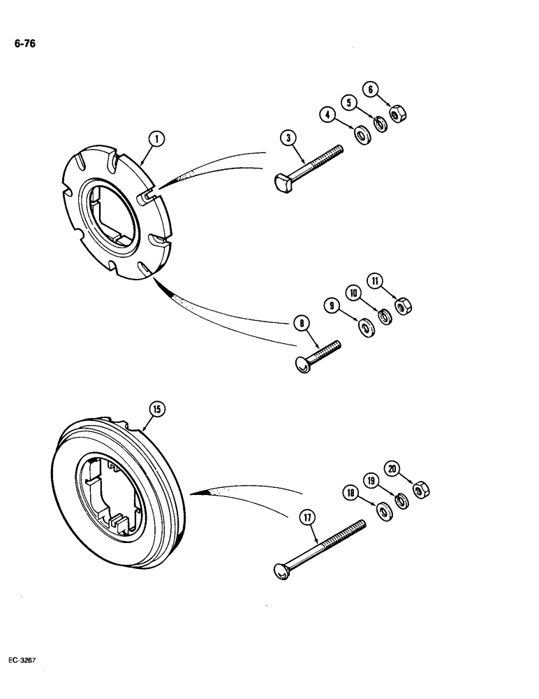 Схема запчастей Case IH 1896 - (6-76) - REAR WHEEL WEIGHTS (06) - POWER TRAIN