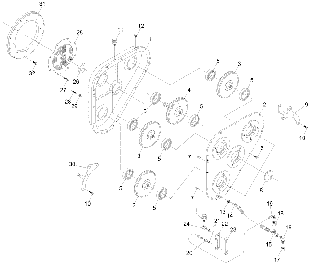 Схема запчастей Case IH A7000 - (C06.01[01]) - Gearbox {DS11/M11/QSM11} Commercial (03) - POWER TRAIN