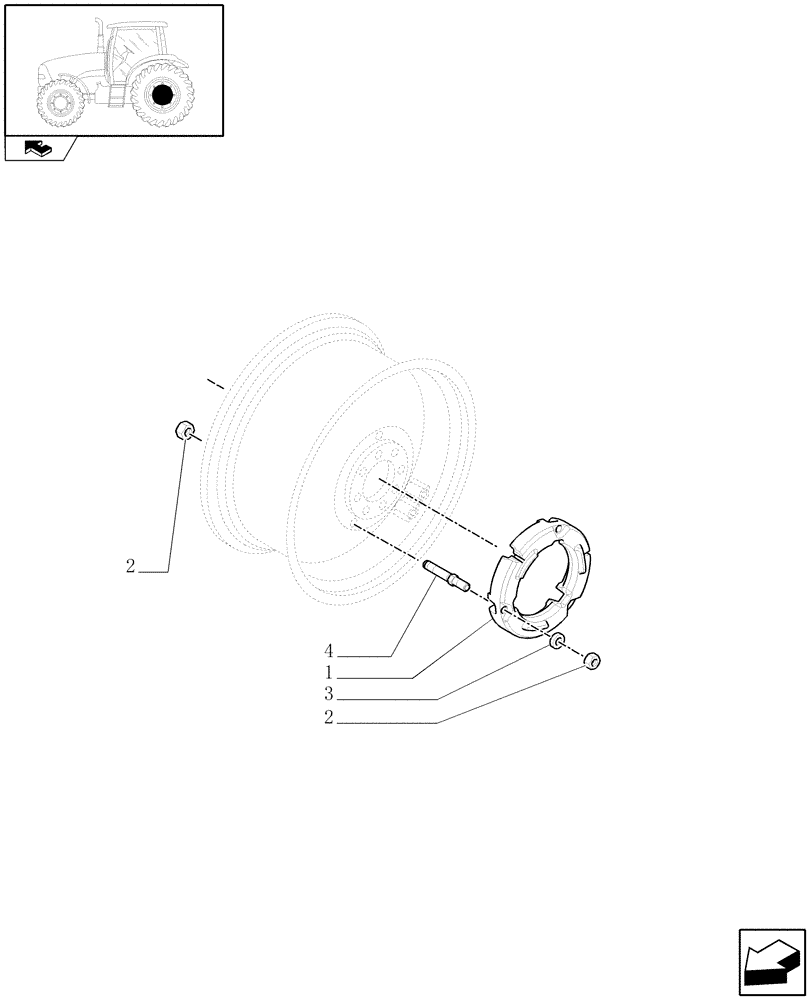 Схема запчастей Case IH PUMA 165 - (1.49.7/02) - (VAR.087-088/1) REAR BALLAST - 500 AND 226 KG (05) - REAR AXLE