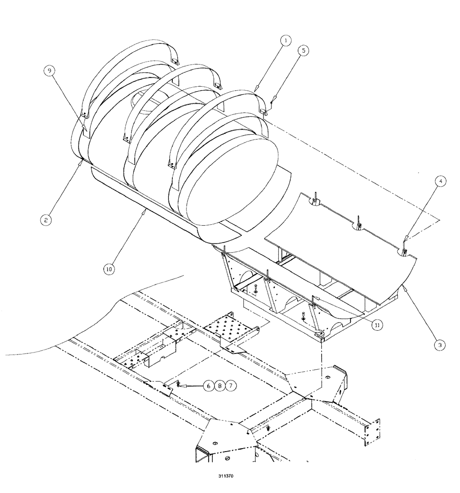 Схема запчастей Case IH SPX3150 - (196) - LIQUID PLUMBING, 750 GALLON ELIPTICAL PRODUCT TANK (78) - SPRAYING