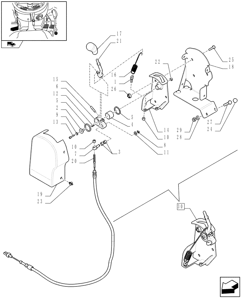 Схема запчастей Case IH FARMALL 80 - (1.92.26/02[03]) - POWER SHUTTLE E SERVO PTO FOR DIFF LOCK - PTO CONTROLS - C9262 (VAR.330120-331120) (10) - OPERATORS PLATFORM/CAB