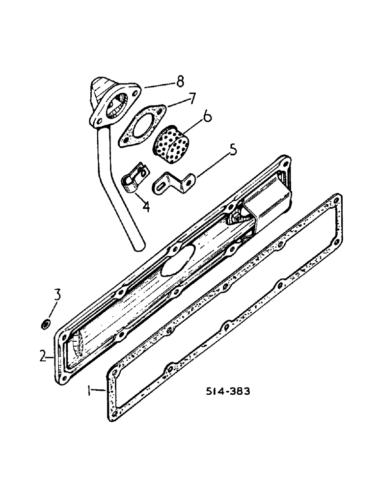 Схема запчастей Case IH 584 - (12-23) - CRANKCASE SIDE COVER, TRACTORS W/ SIDE COVER BREATHER Power