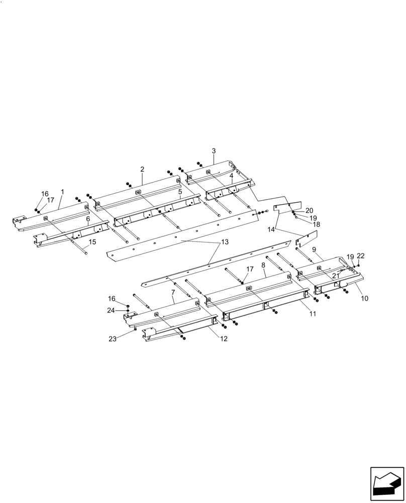 Схема запчастей Case IH A8800 - (48.130.AO[01]) - CHAIN GUIDES AND GUARDS (TRACK FRAME 8800) (48) - TRACKS & TRACK SUSPENSION