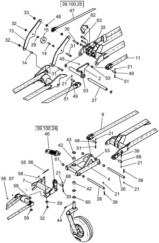 Схема запчастей Case IH 1260 - (39.100.16[02]) - FRAME - MARKER, LT ASSEMBLY (39) - FRAMES AND BALLASTING