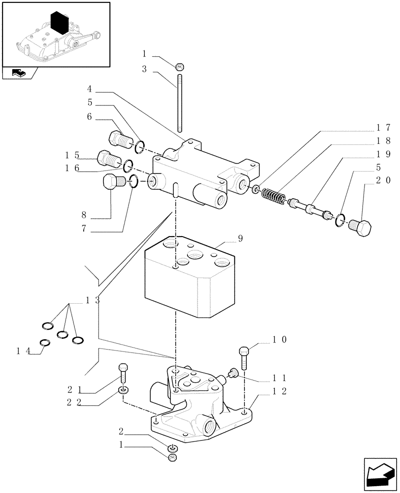 Схема запчастей Case IH FARMALL 75N - (1.82.7/08) - LESS REAR REMOTES FOR EDC - REMOTE VALVES - W/CAB (VAR.338391 / 743528) (07) - HYDRAULIC SYSTEM