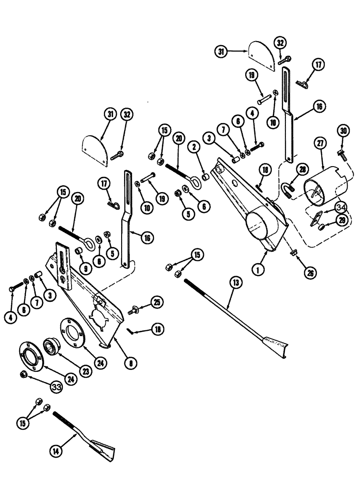 Схема запчастей Case IH 1010 - (09C-05) - AUGER SUPPORTS (09) - CHASSIS/ATTACHMENTS